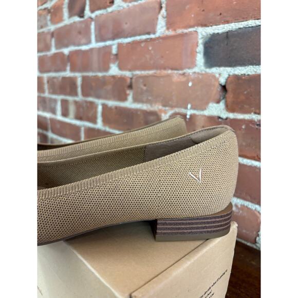 Vivaia Kathleen Square-Toe Flats Nutmeg Brown Tan Knit Size 10 NWT - Picture 5 of 8